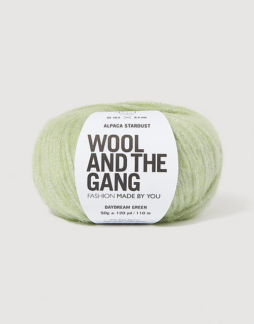 Wool and the Gang Alpaca Stardust shade Daydream Green