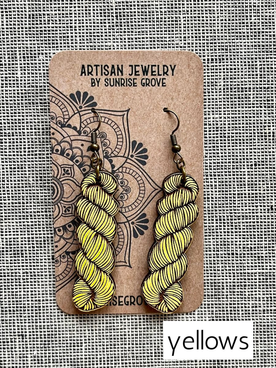 Sunrise Grove Yarn Hank Earrings