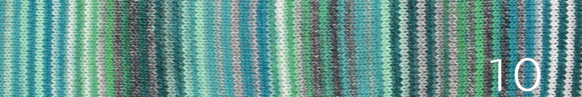 Ella Rae Flux sport weight wool/acrylic self striping yarn in color 10