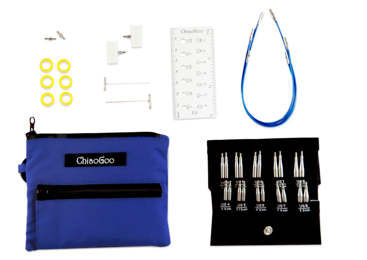 ChiaoGoo 2" & 3" TWIST Shortie Set Small US4-8 (blue case)