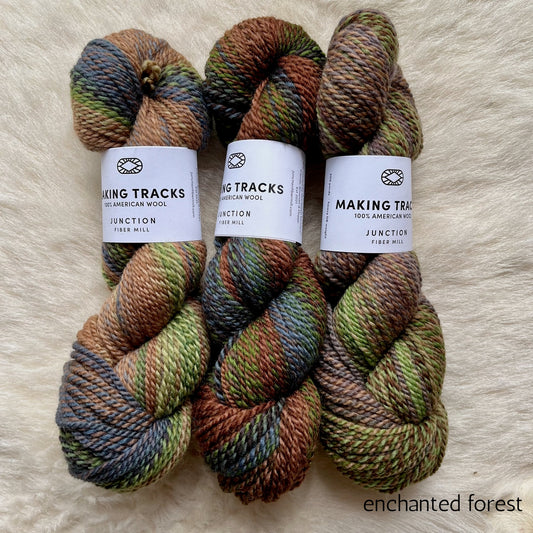 Making Tracks by Junction Fiber Mill (dk/light worsted)