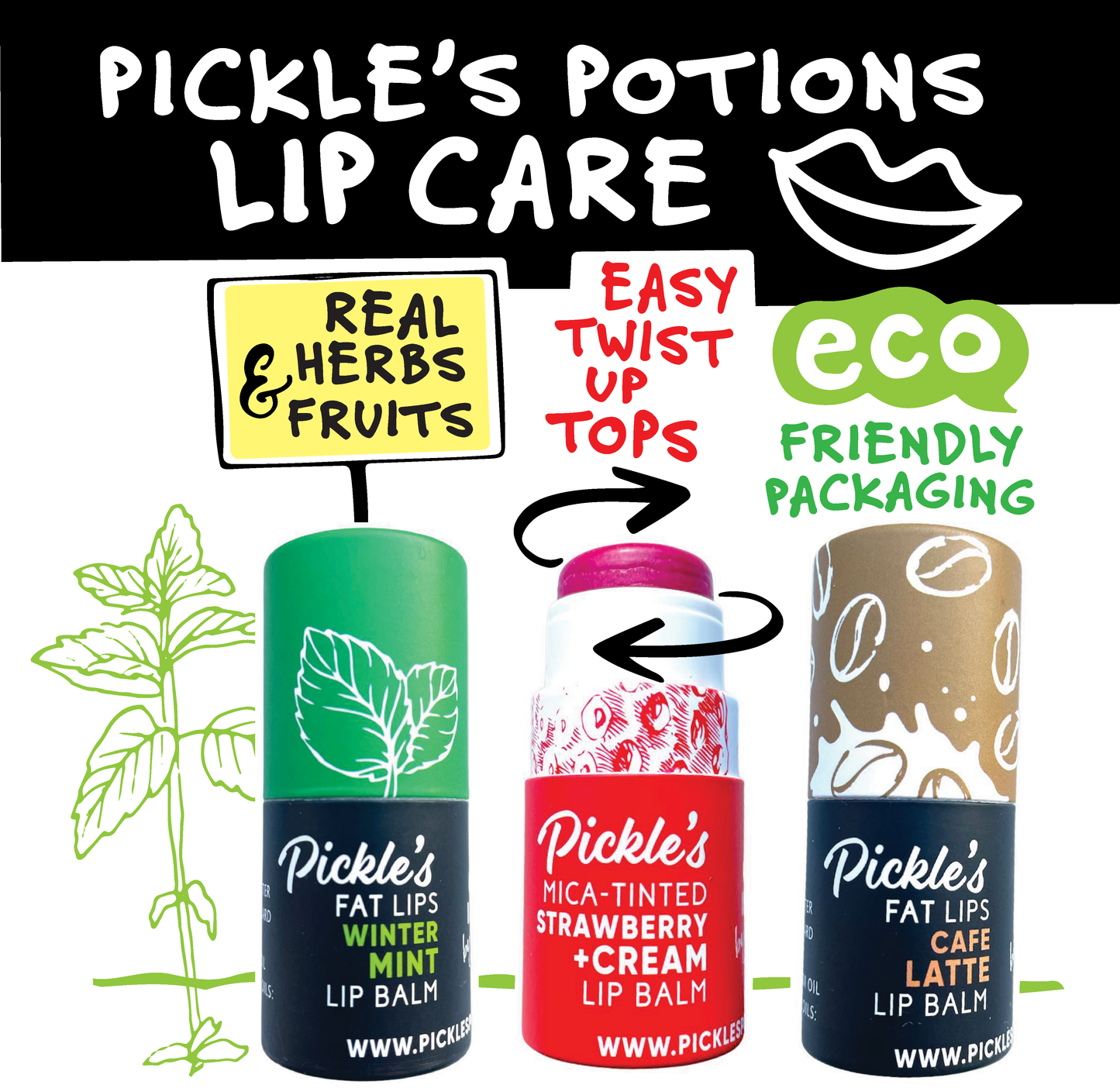 Pickle's Potions Raw Honey Lip Balms