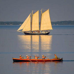 Sunset Knitting Sail on the Schooner Charm