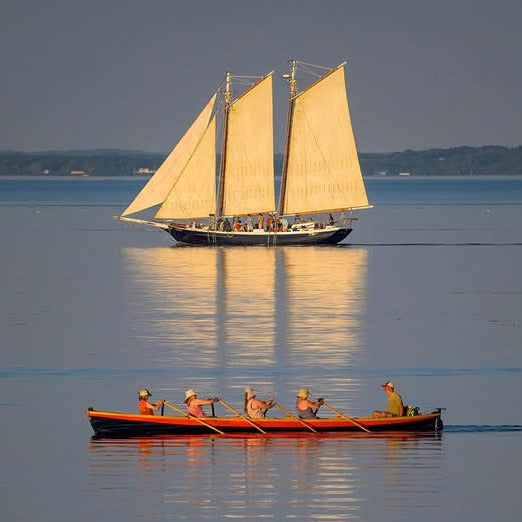 Sunset Knitting Sail on the Schooner Charm