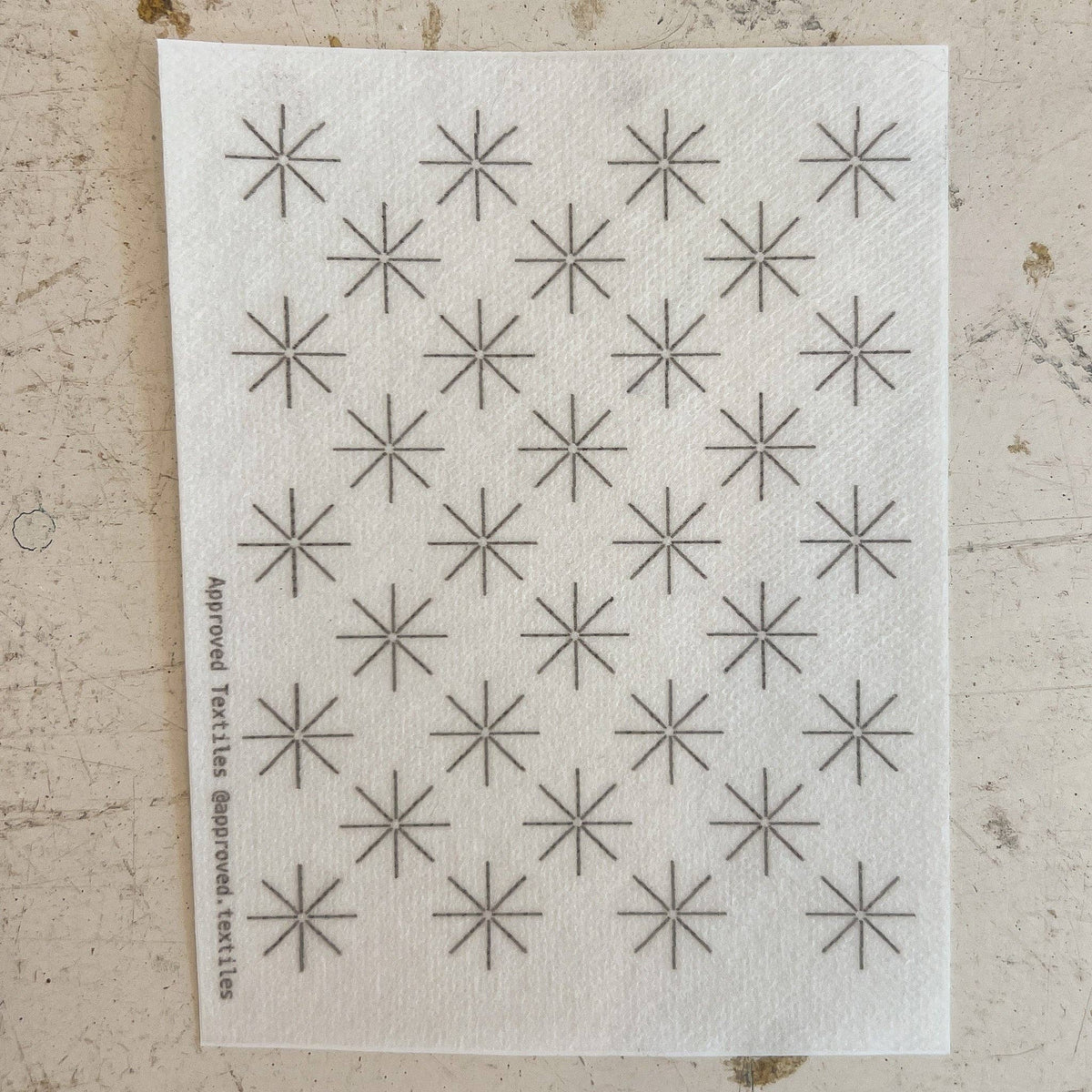Approved Textiles Stars visible mending transfers featuring star-inspired patterns for decorative hand stitching and clothing repair.