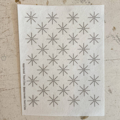 Approved Textiles Stars visible mending transfers featuring star-inspired patterns for decorative hand stitching and clothing repair.