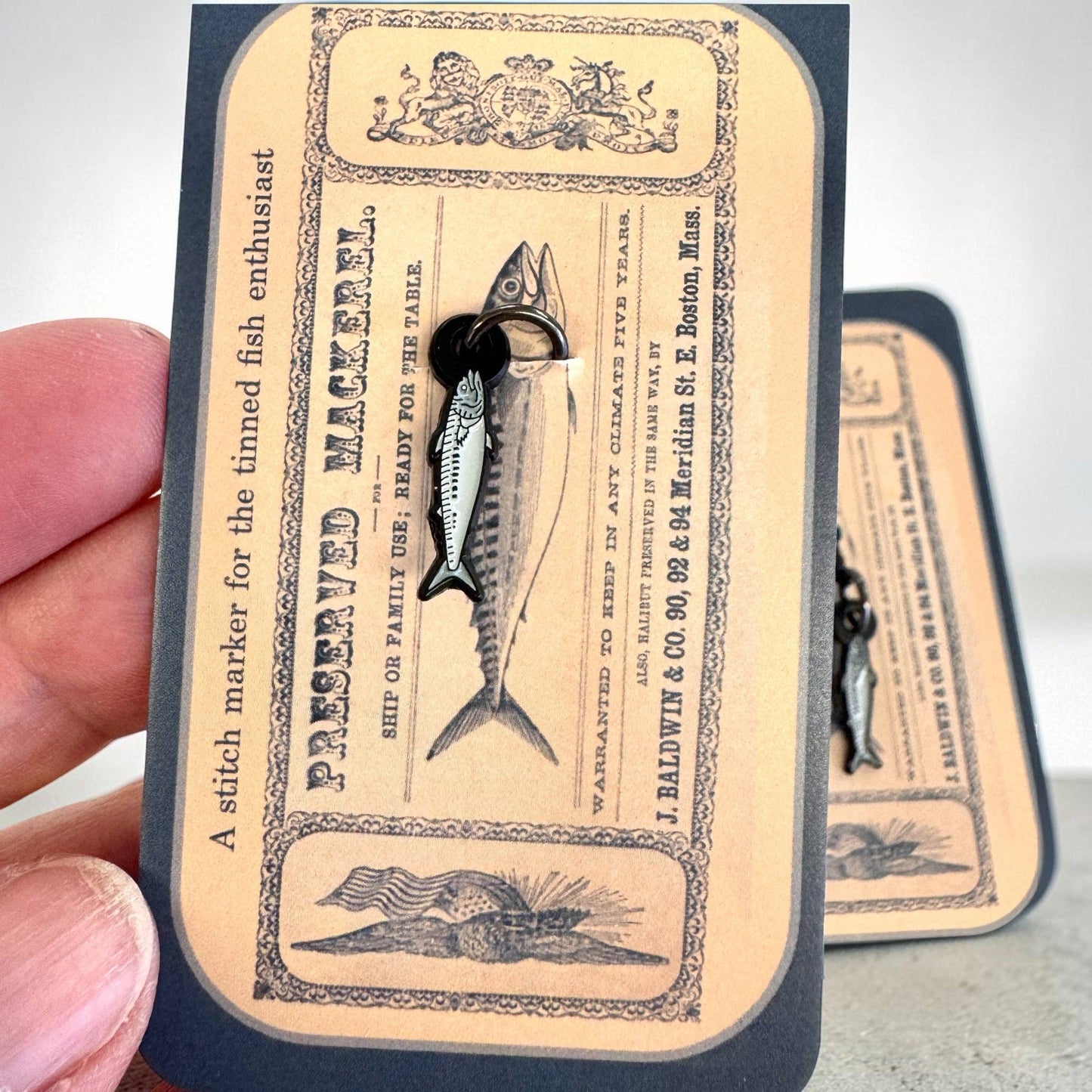 Mackerel Enamel Stitch Marker Single