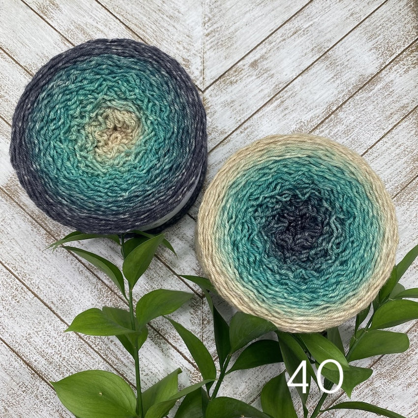 Frabjous Fibers Mary Ann Blossom Cake in Lichen