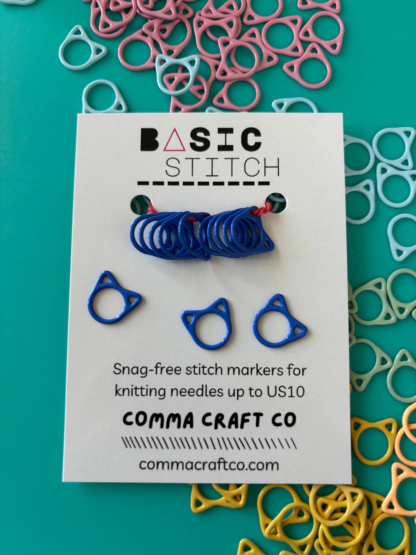 Basic Stitch Snag-Free Metal Stitch Markers by Comma Craft
