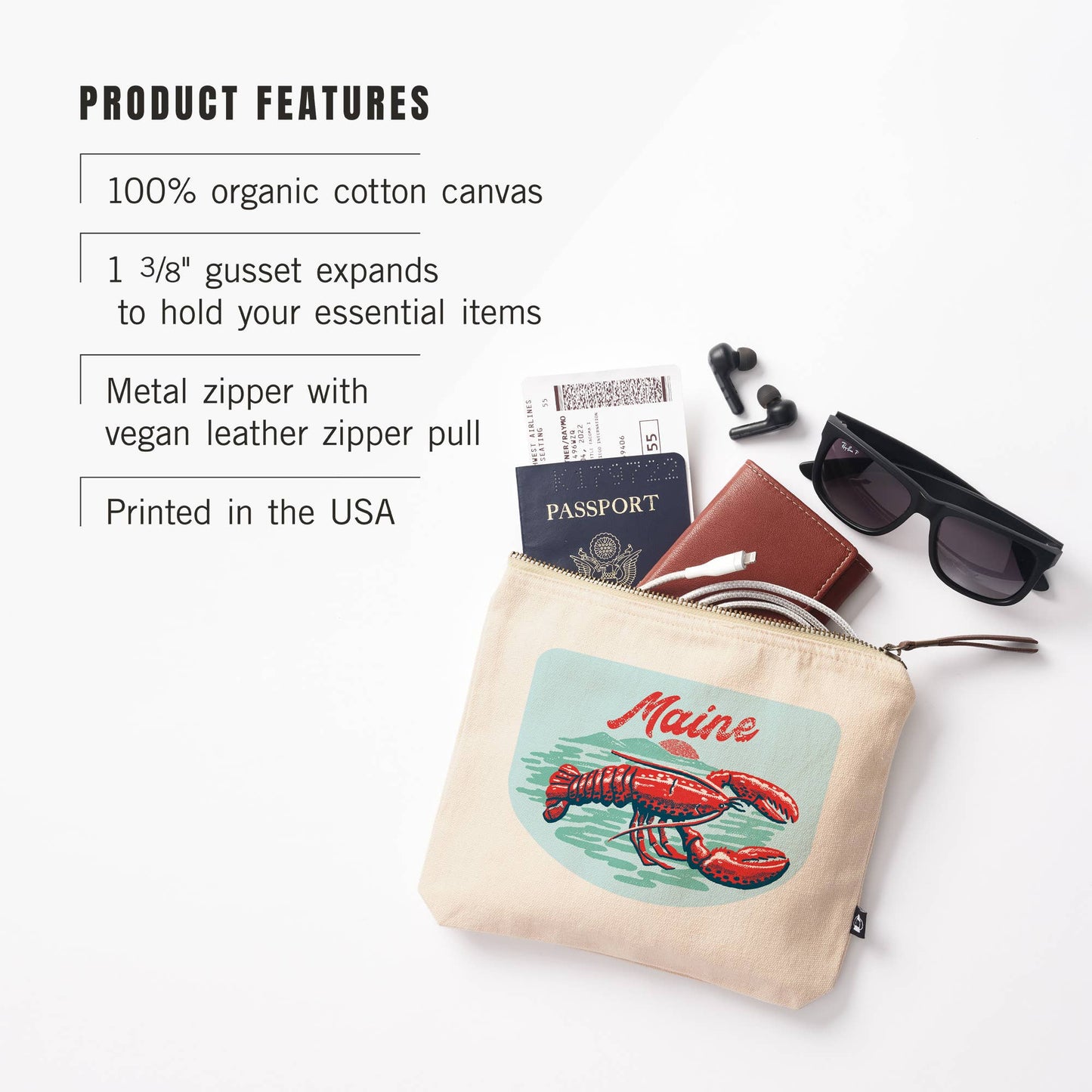 Maine Lobster Pouch by Lantern Press