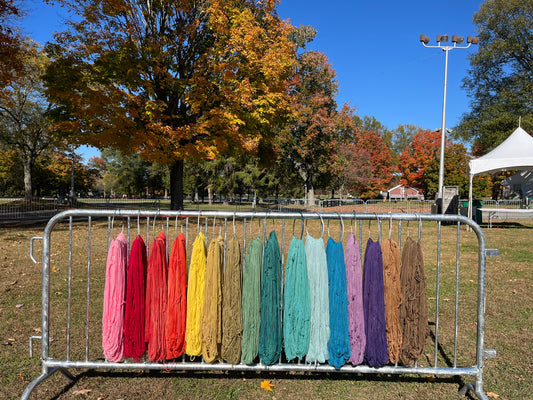naturally dyed mini rainbow skeins, set of 15