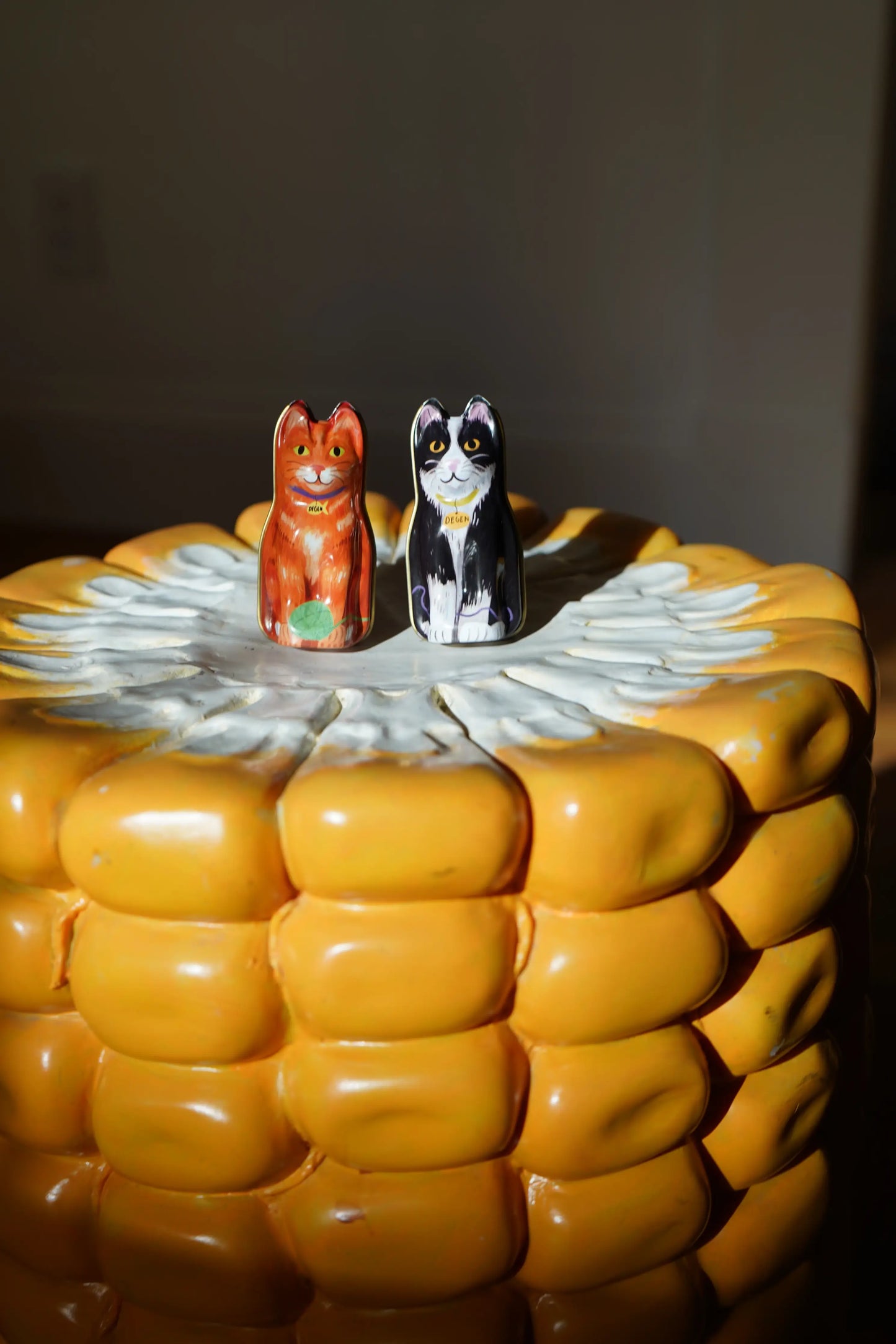 Orange Cat Tin with Stitch Markers