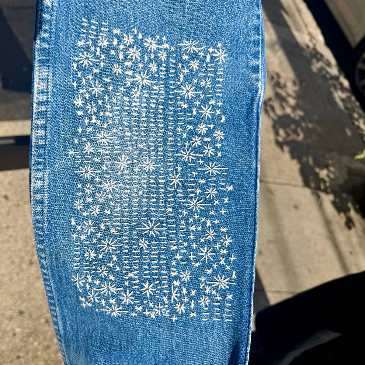 Approved Textiles Stars visible mending transfers featuring star-inspired patterns for decorative hand stitching and clothing repair.