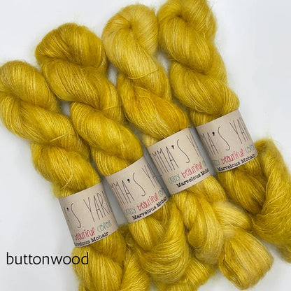 Emma's Yarn laceweight silk mohair yarn, buttonwood