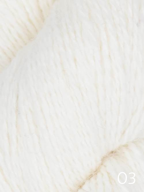 Queenland Lapin fingering weight angora blend yarn in shade 03 marshmallow