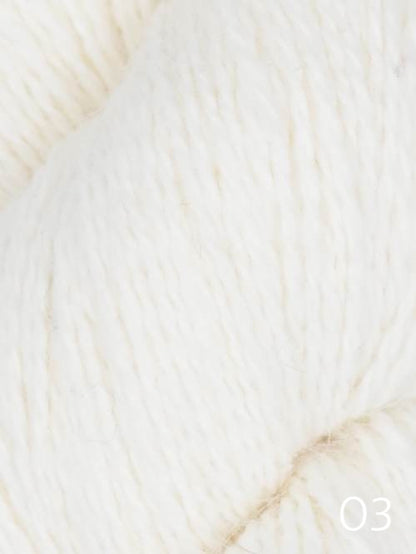 Queenland Lapin fingering weight angora blend yarn in shade 03 marshmallow