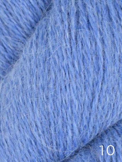 Queenland Lapin fingering weight angora blend yarn in shade 10 wedgewood