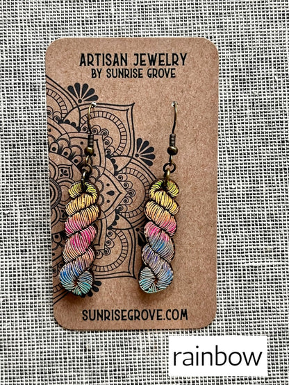 Sunrise Grove Yarn Hank Earrings