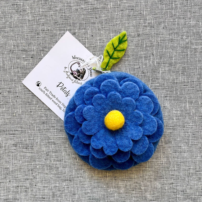 small pouch blue flower