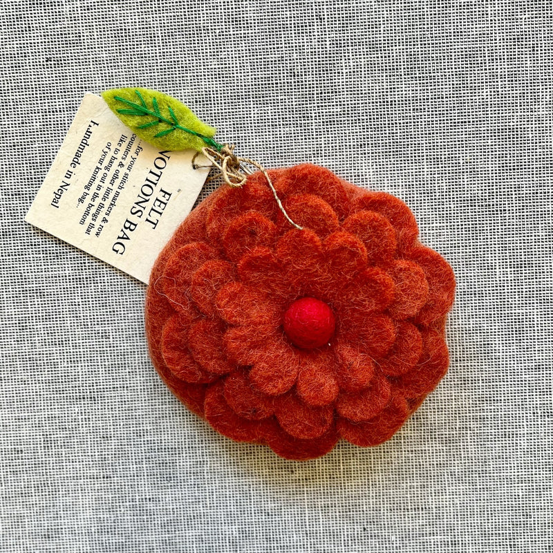 small pouch orange flower