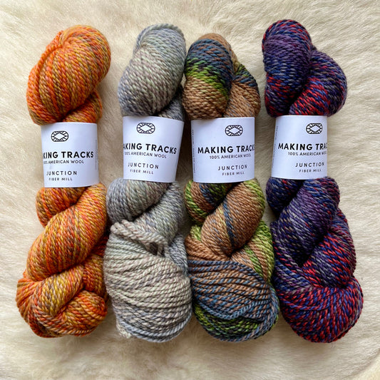 Making Tracks by Junction Fiber Mill (dk/light worsted)