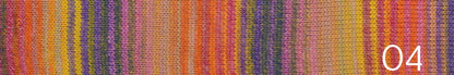 Ella Rae Flux sport weight wool/acrylic self striping yarn in color 04