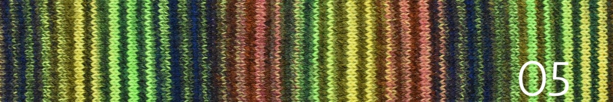 Ella Rae Flux sport weight wool/acrylic self striping yarn in color 05
