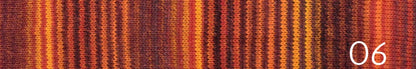 Ella Rae Flux sport weight wool/acrylic self striping yarn in color 06