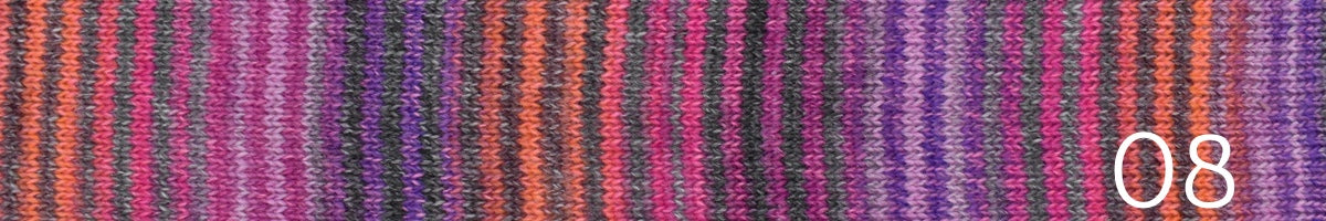 Ella Rae Flux sport weight wool/acrylic self striping yarn in color 08