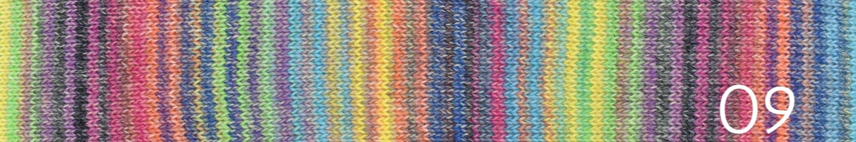 Ella Rae Flux sport weight wool/acrylic self striping yarn in color 09