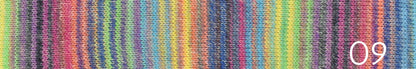 Ella Rae Flux sport weight wool/acrylic self striping yarn in color 09