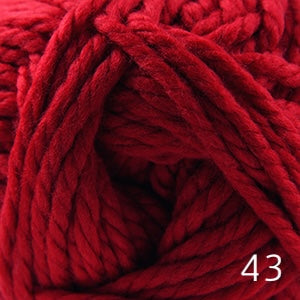 Cascade Pacific Chunky bulky weight yarn, a soft merino wool and acrylic blend in color 43 ruby