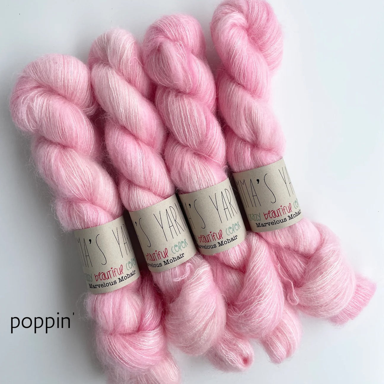 Emma's Yarn laceweight silk mohair yarn, poppin