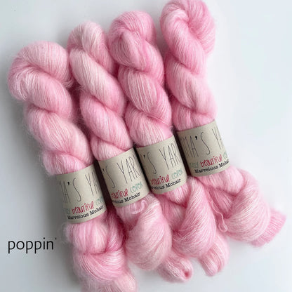 Emma's Yarn laceweight silk mohair yarn, poppin