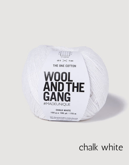 "wool and the gang" "the one cotton" cotton linen dk yarn in chalk white