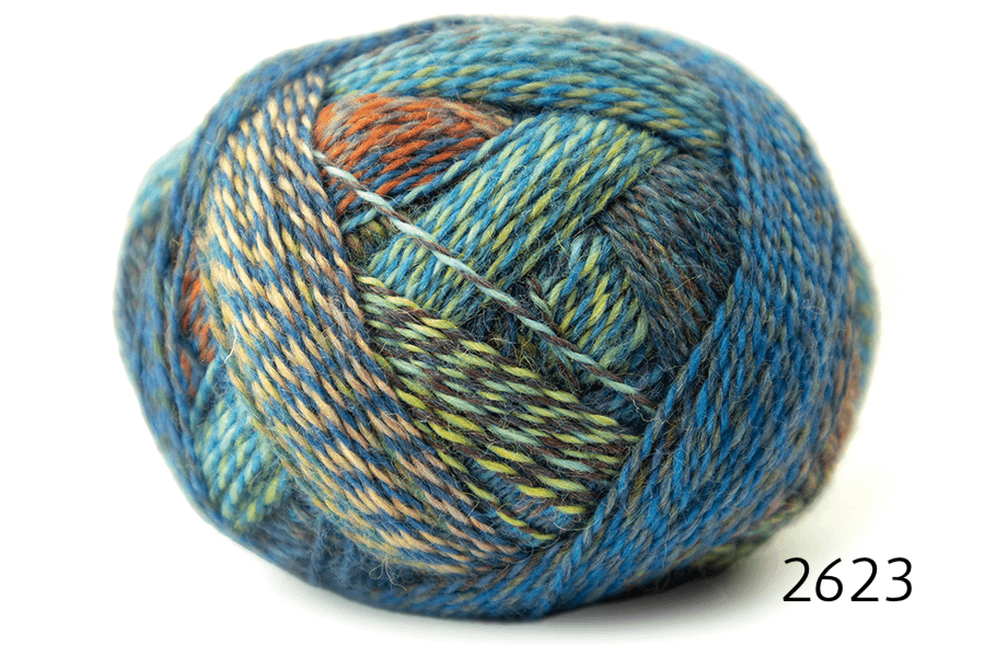 Zauberball Crazy fingering weight wool/nylon sock yarn in color 2643