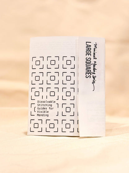 Approved Textiles Waffles visible mending transfers featuring geometric grid patterns inspired by the texture of a waffle.