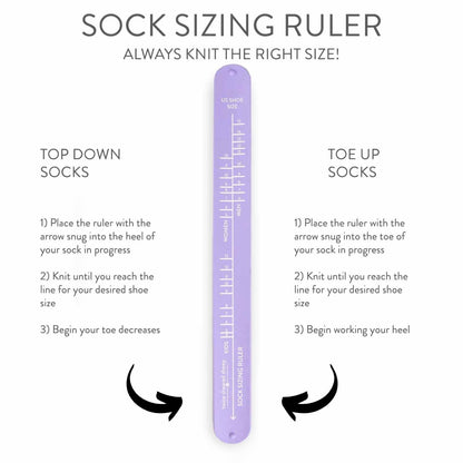 Sock Sizing Ruler - Sock Knitting Bracelet Ruler