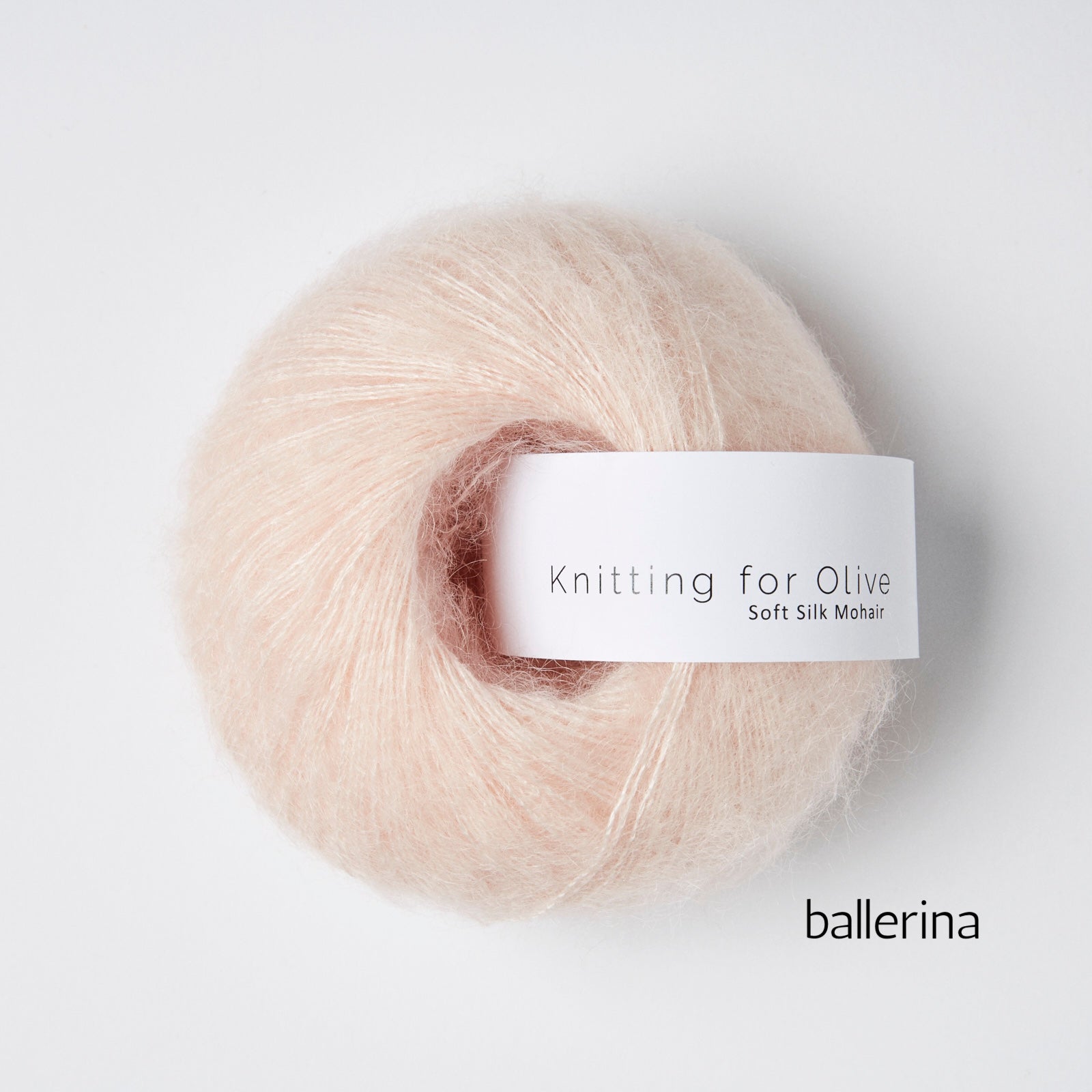 Knitting for Olive Soft Silk Mohair yarn skein in ballerina