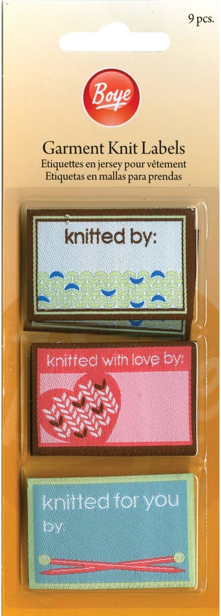 Knit set of 3 different labels (3 of each style, 9 total)