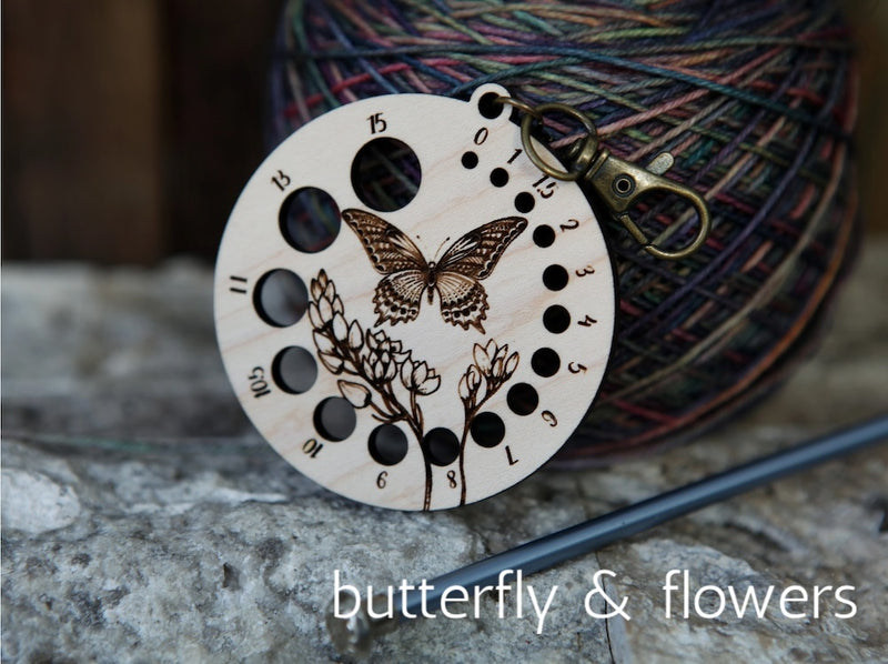 butterfly & flowers needle gauge