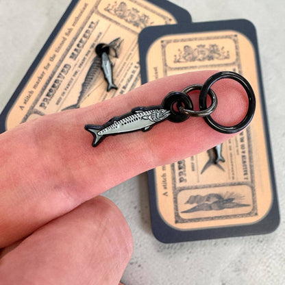 Mackerel Enamel Stitch Marker Single