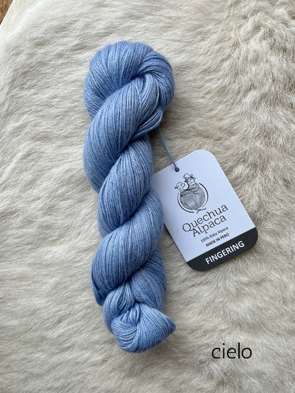 quechua alpaca fingering yarn cielo