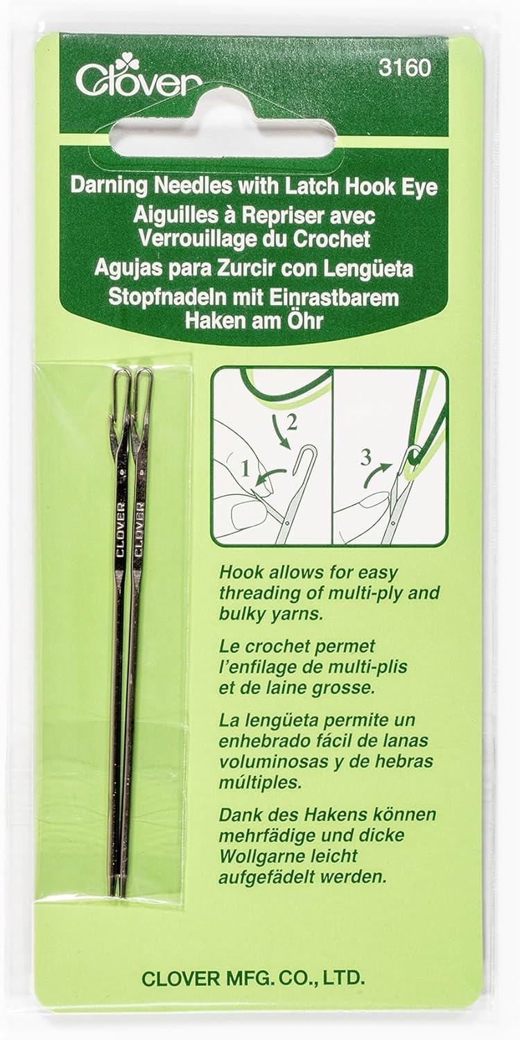 3160 Clover Darning Needle with Latch Hook Eye
