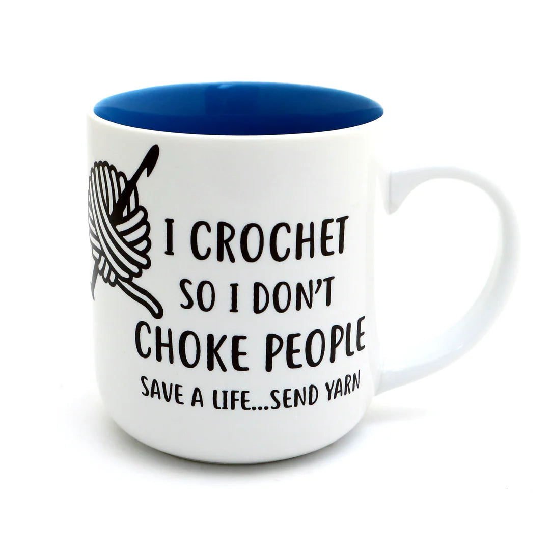 Mugs (with witty crochet and knit messages) by Lenny Mud