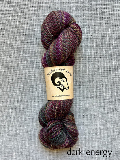 Feederbrook Farm DK weight Blue faced leicester yarn in dark energy