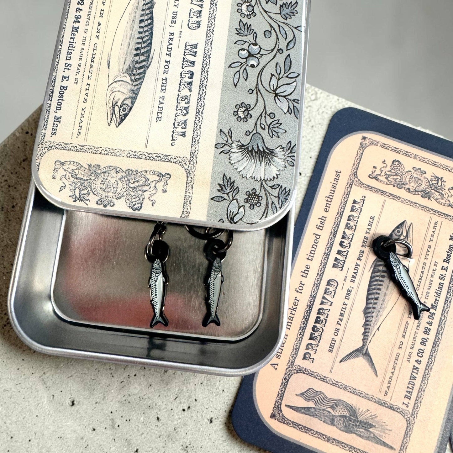 Mackerel Enamel Stitch Marker Single