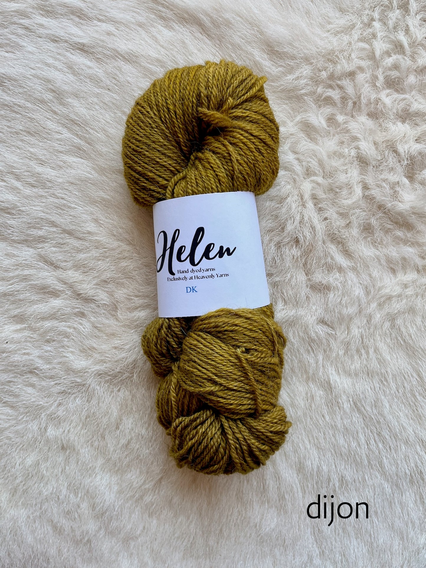 Helen DK BFL Shetland Alpaca wool yarn in dijon yellow
