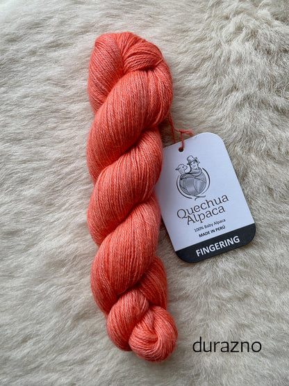 quechua alpaca fingering yarn durazno