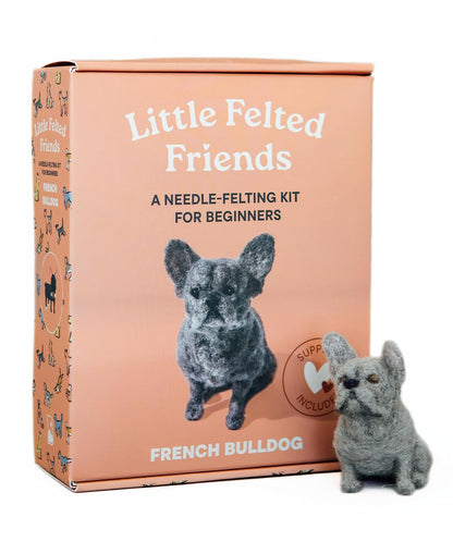 French Bulldog Little Felted Friends needle felting kits.